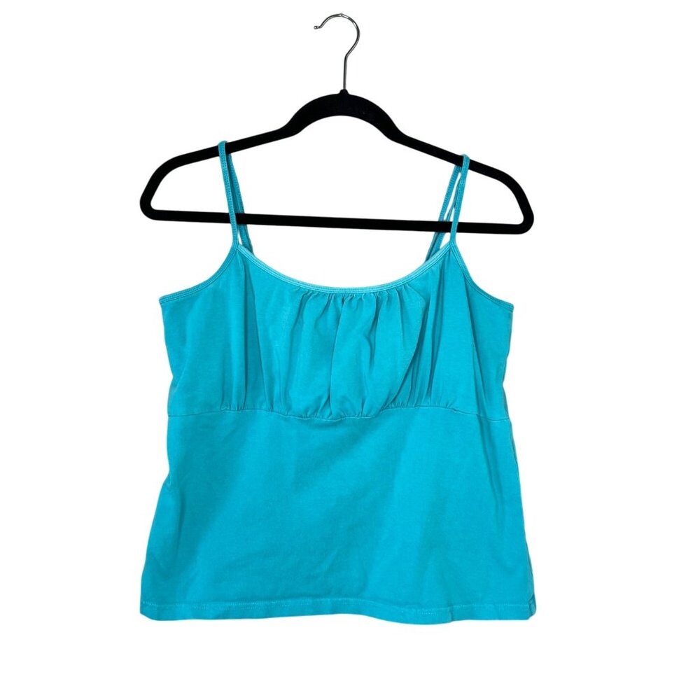 Faded Glory Babydoll Cami Tank Size XL Y2K Milkmaid Blue Adjustable Stretch